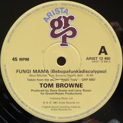 Tom Browne – Fungi Mama (Bebopafunkadiscolypso) / Funkin' For Jamaica - Remix   12"