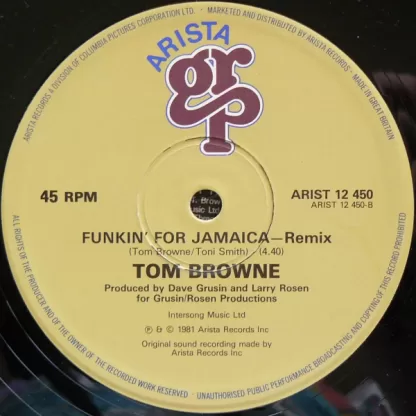 Tom Browne – Fungi Mama (Bebopafunkadiscolypso) / Funkin' For Jamaica - Remix   12" - Imagen 2