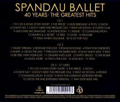 Spandau Ballet – 40 Years: The Greatest Hits     3xCDs    ( nuevo ) - Imagen 2