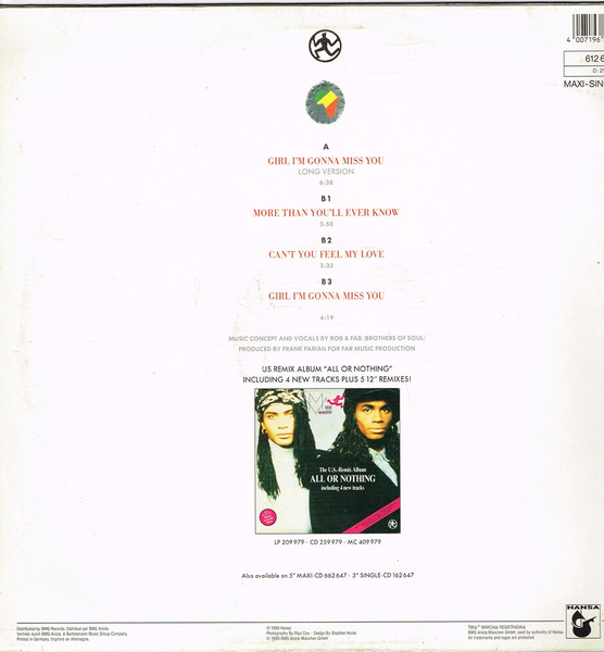 Milli Vanilli Girl I M Gonna Miss You 12 Comercial Hot Top   R 819775 1503746662 7818 