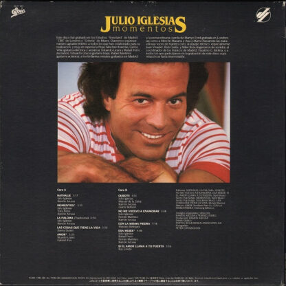 Julio Iglesias – Momentos    LP   Album - Imagen 2