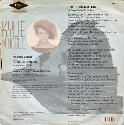 Kylie Minogue – The Locomotion     12" - Imagen 2